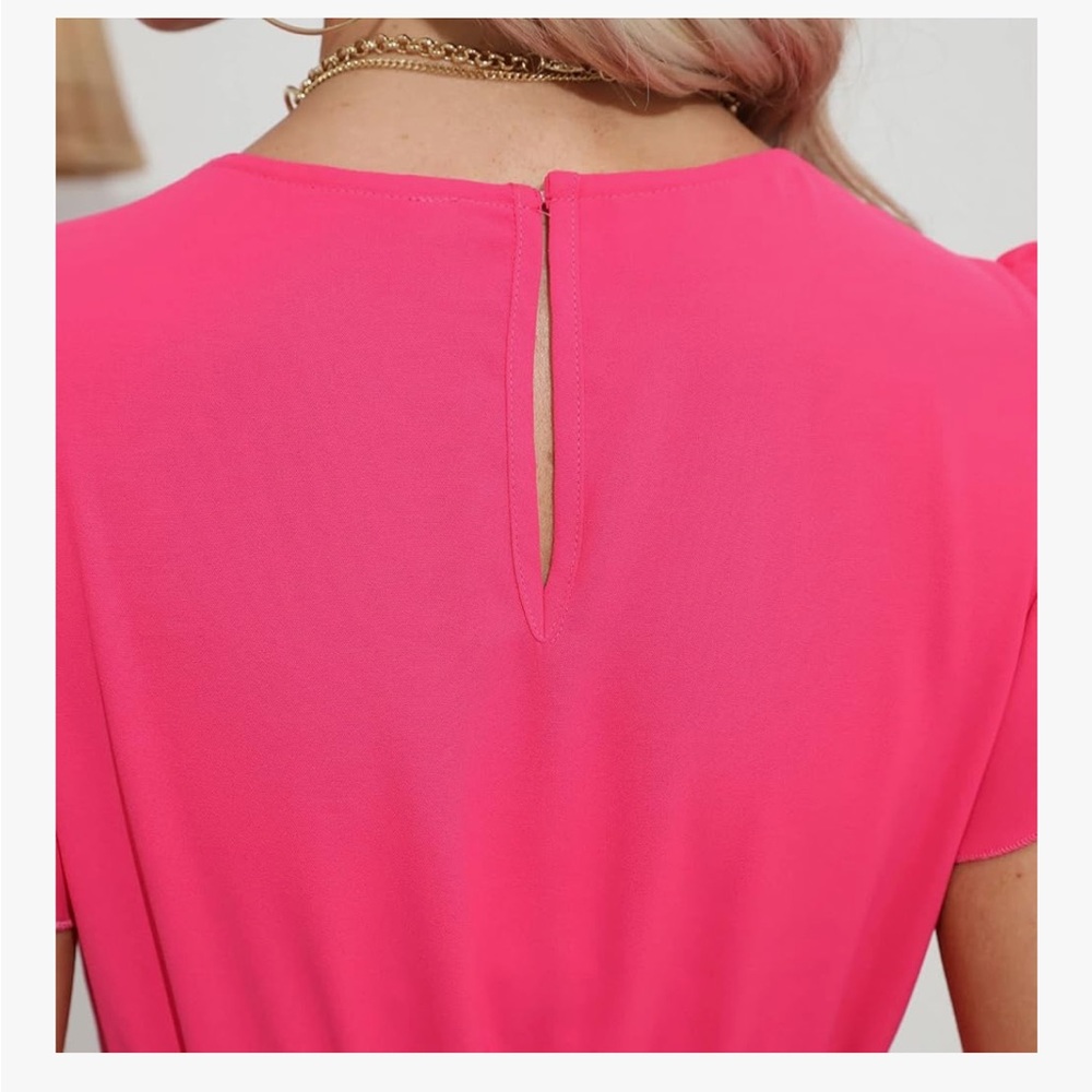 Pink Ruffled Cocktail Dress - Picture 9 of 9